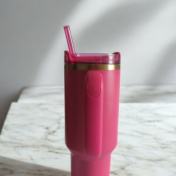 STARBUCKS - STANLEY Tumbler 40 oz Tumbler - Berry Pink Glitter - NWT - Picture 8 of 12